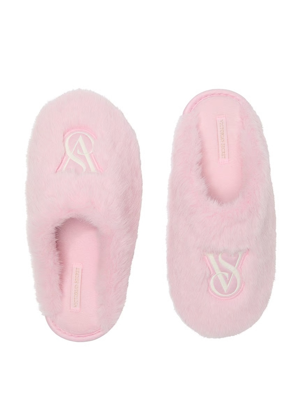 Victoria's Secret VS Plush Closed Toe Faux Fur Slippers Washed Blossom Size M